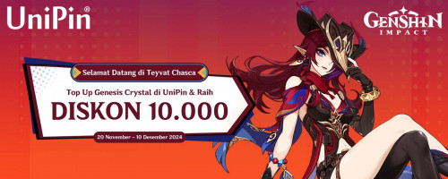 Selamat Datang di Teyvat Chasca! Top Up Genesis Crystal di UniPin & Raih Diskon 10.000